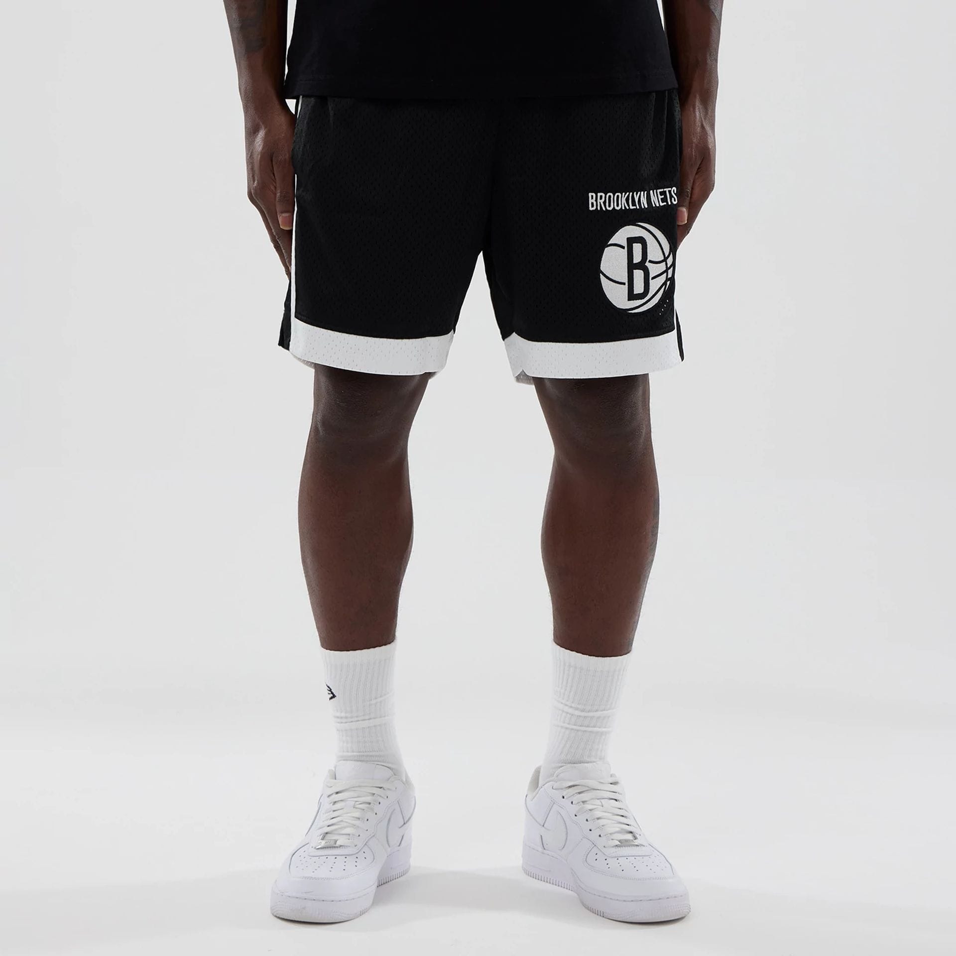 Brooklyn Nets NBA Black Mesh Shorts-kentox