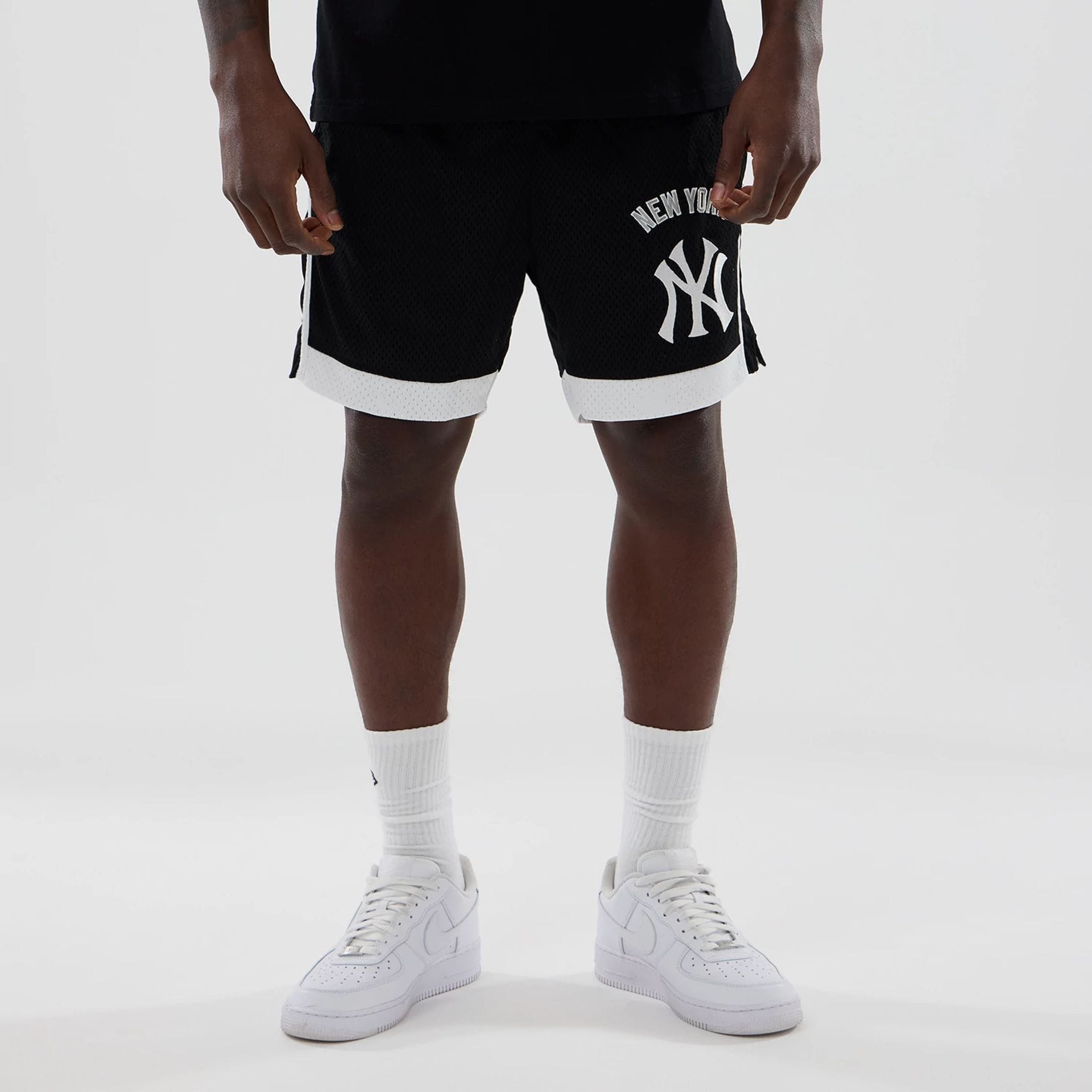 New York Yankees MLB Black Mesh Shorts-kentox