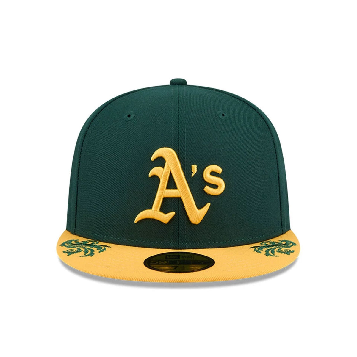 Athletics MLB Script Dark Green 59FIFTY Fitted Cap-kentox