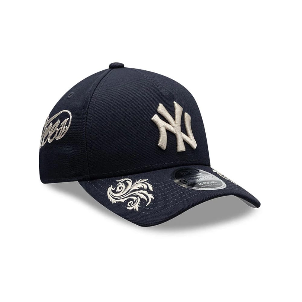 New York Yankees MLB Script Navy 9FORTY M-Crown A-Frame Adjustable Cap-kentox