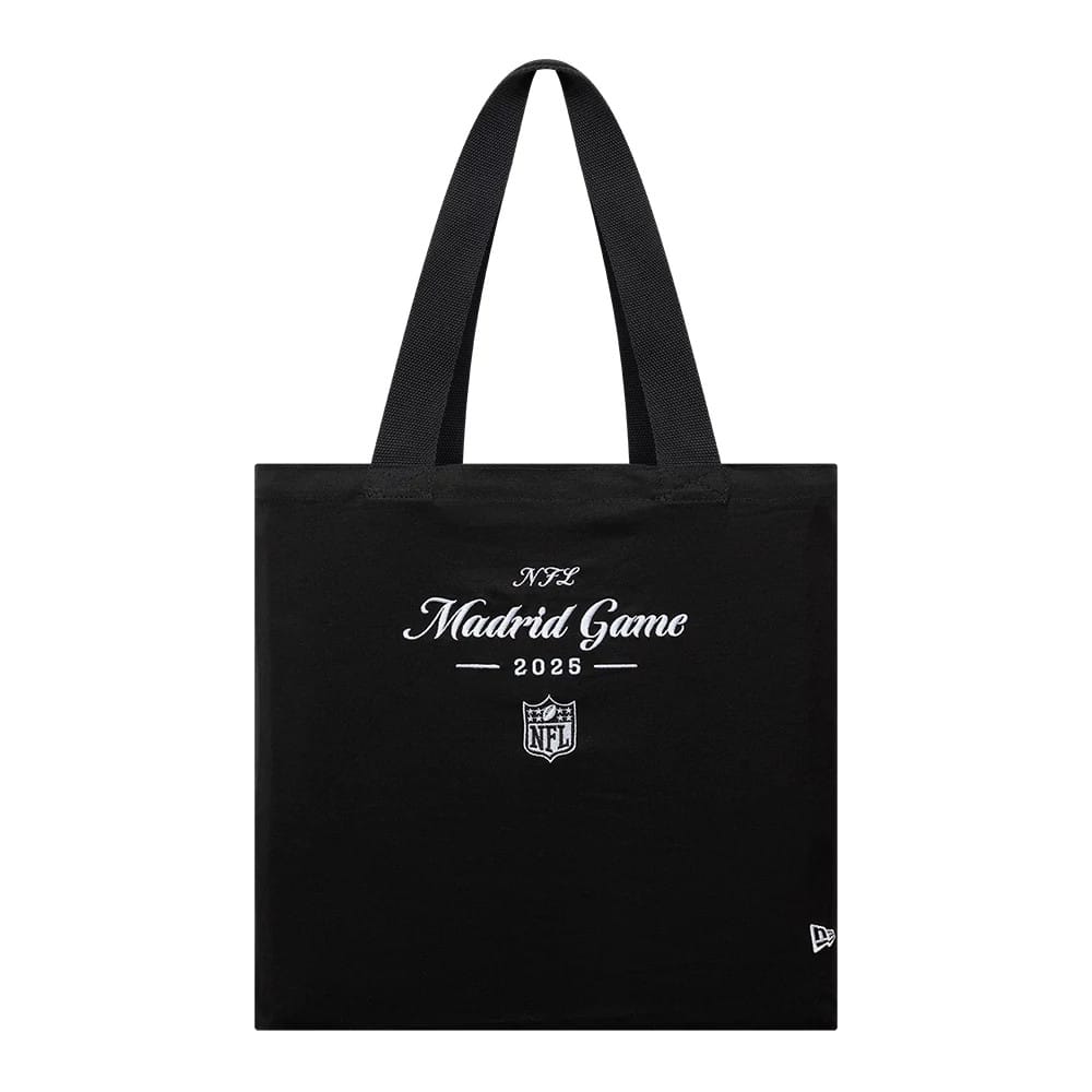 Shield Logo NFL Madrid Game 2025 Black Tote Bag-kentox