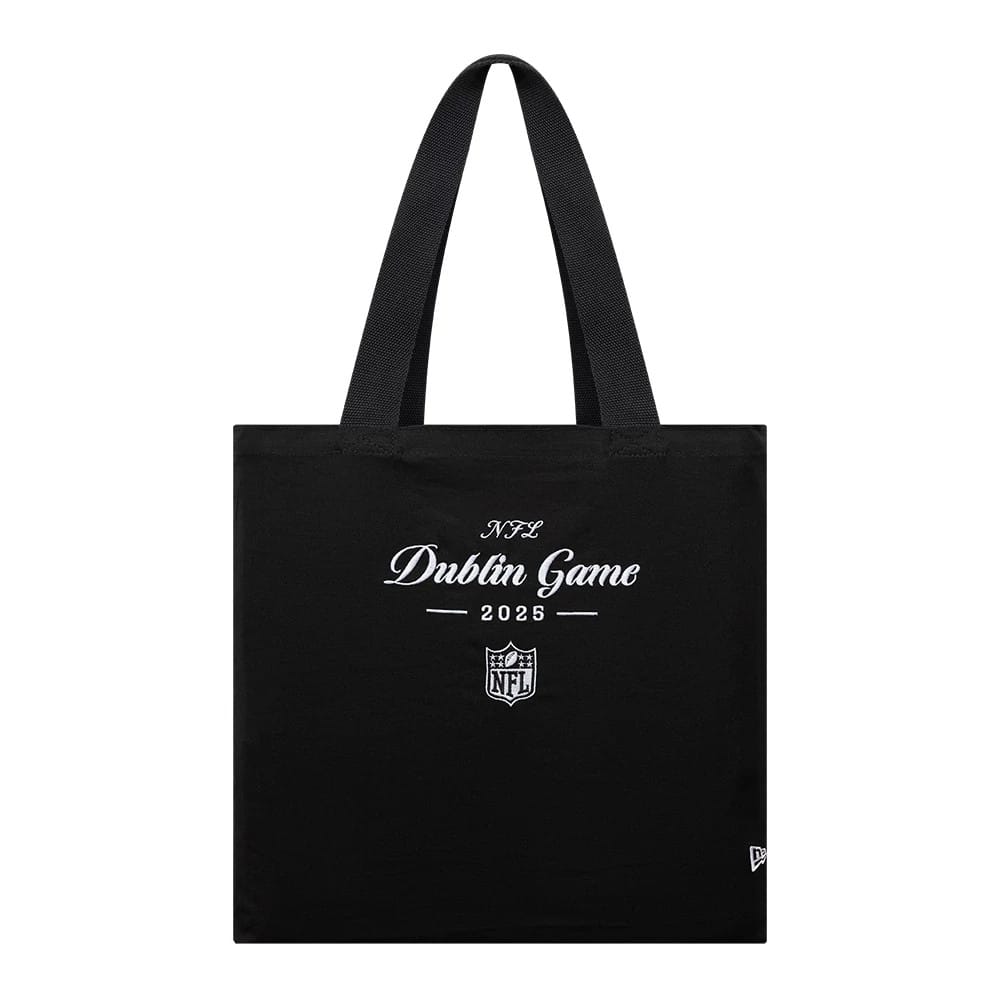 Shield Logo NFL Dublin Game 2025 Black Tote Bag-kentox