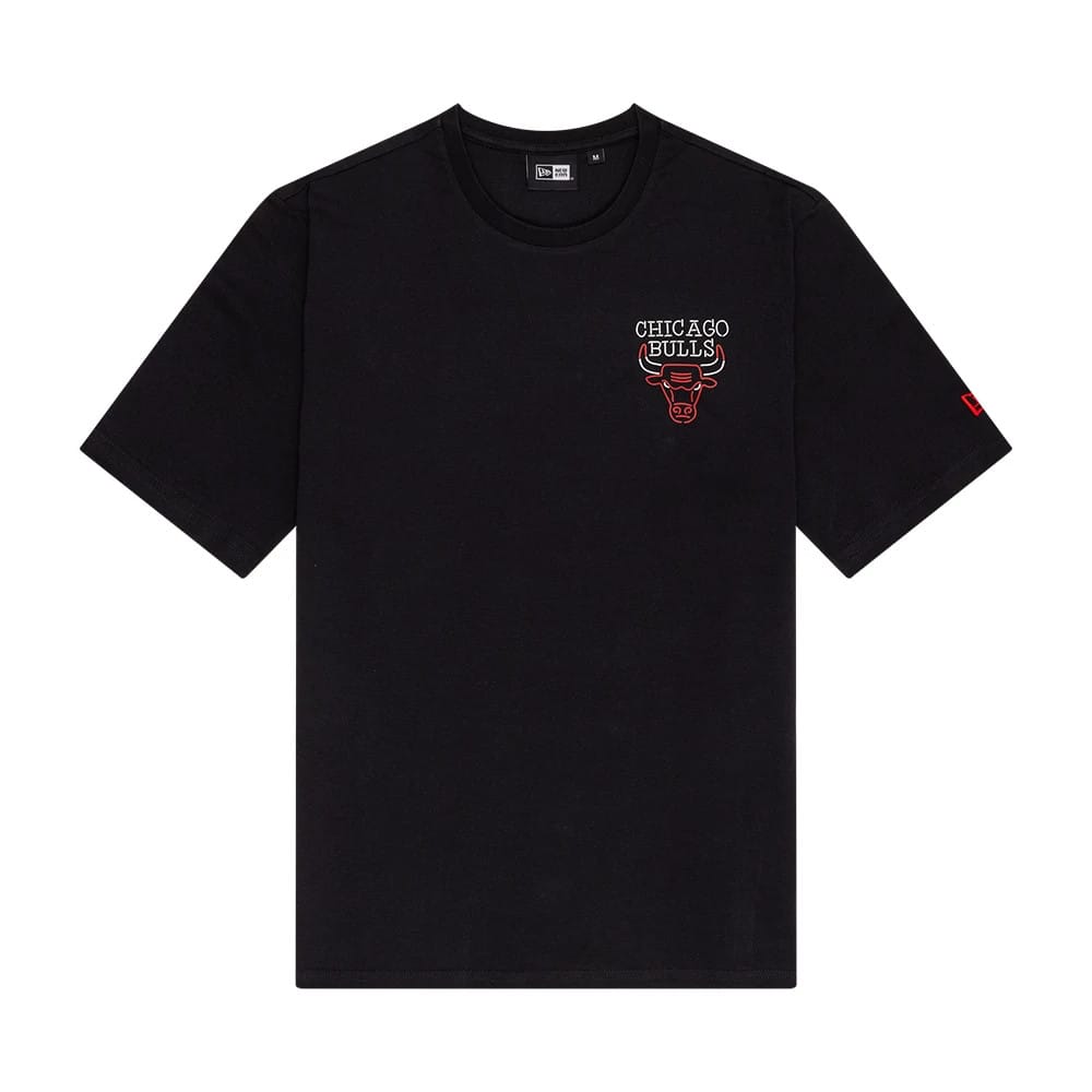 Chicago Bulls NBA Neon Graphic Black T-Shirt-kentox
