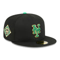 New York Mets MLB Saint Patrick's Day Black 59FIFTY Fitted Cap-kentox
