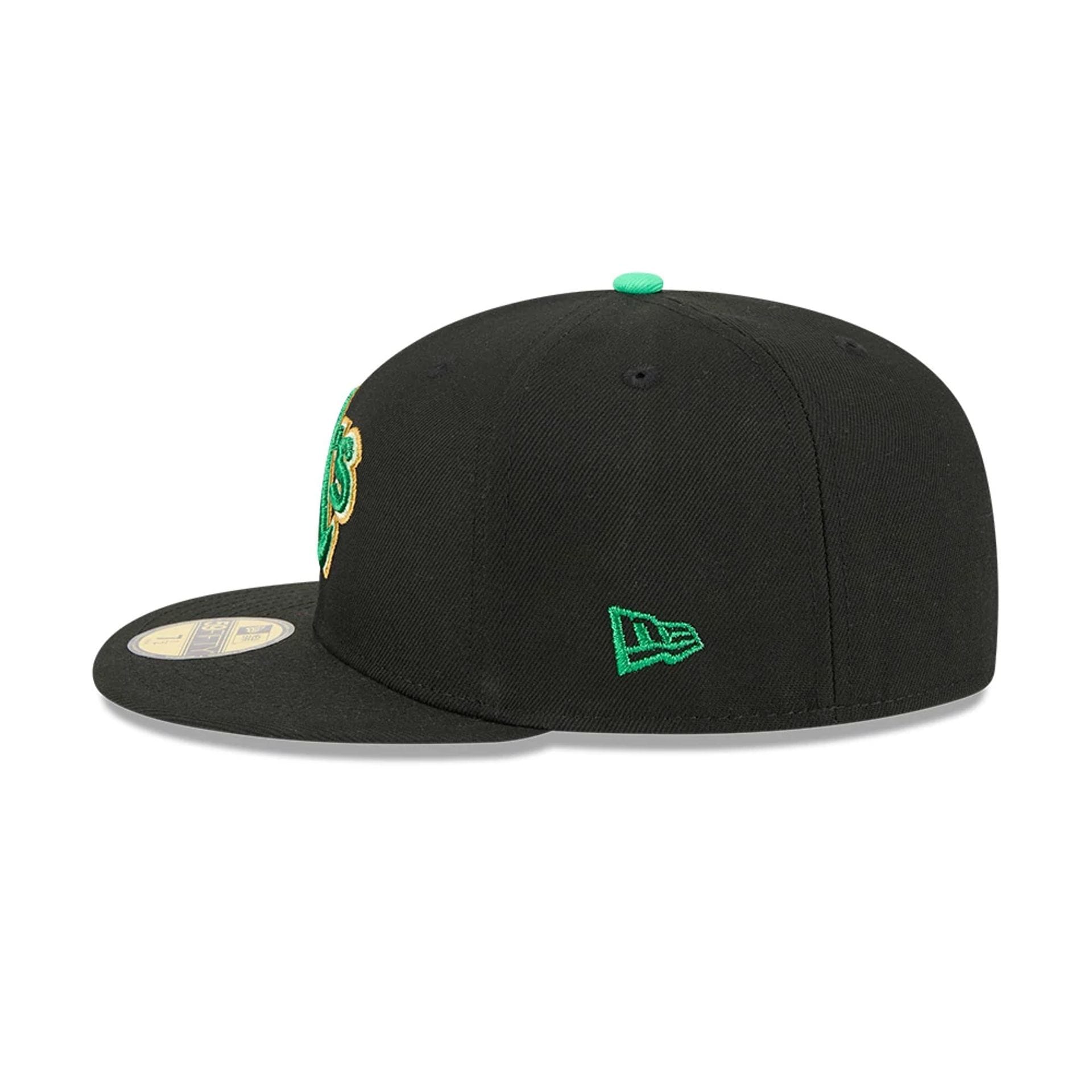 Athletics MLB Saint Patrick's Day Black 59FIFTY Fitted Cap-kentox