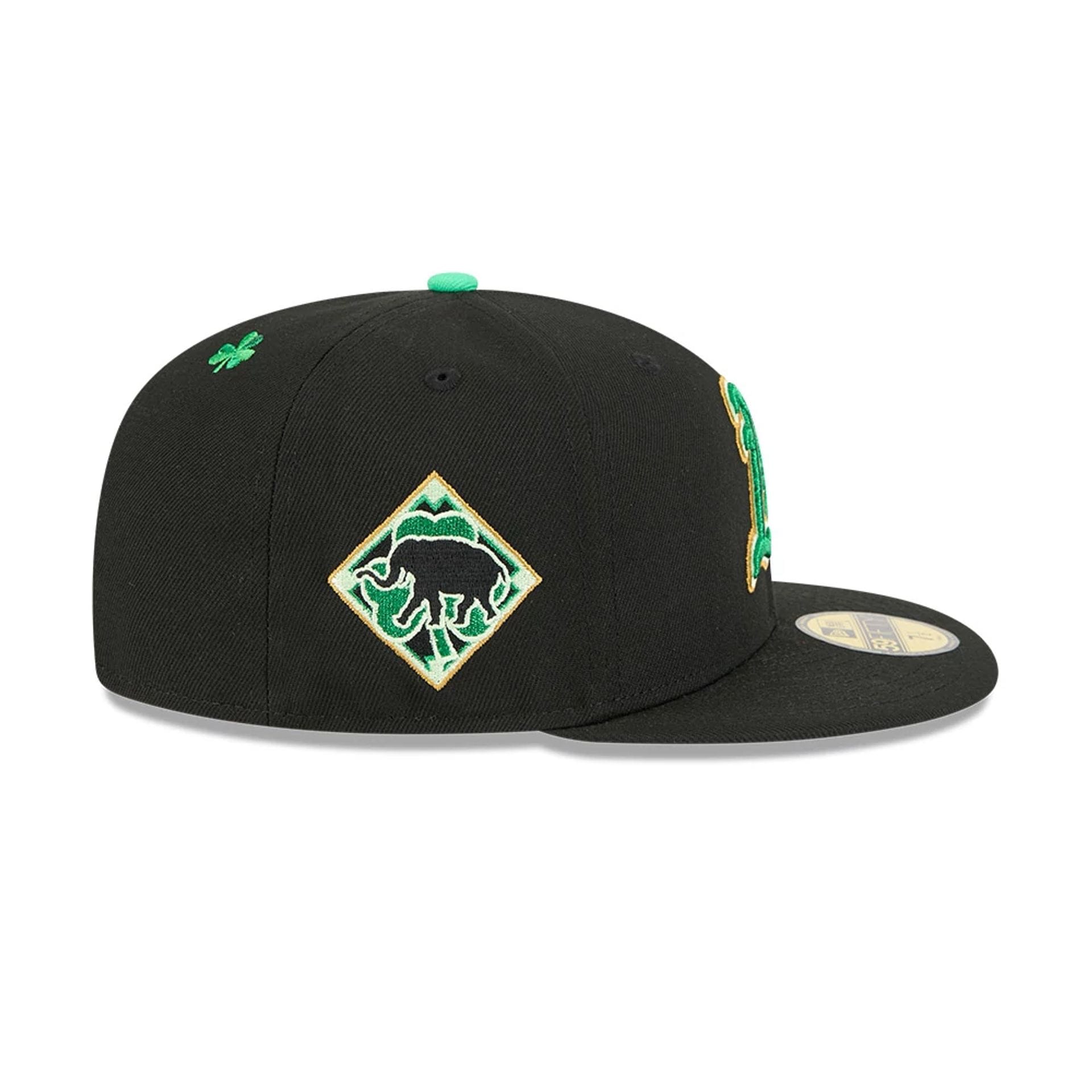 Athletics MLB Saint Patrick's Day Black 59FIFTY Fitted Cap-kentox