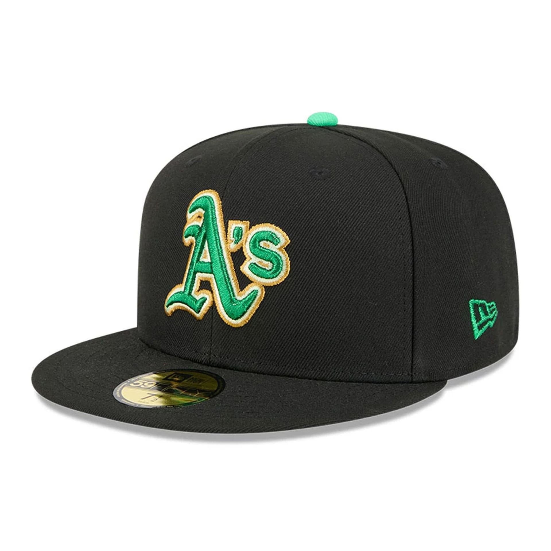 Athletics MLB Saint Patrick's Day Black 59FIFTY Fitted Cap-kentox