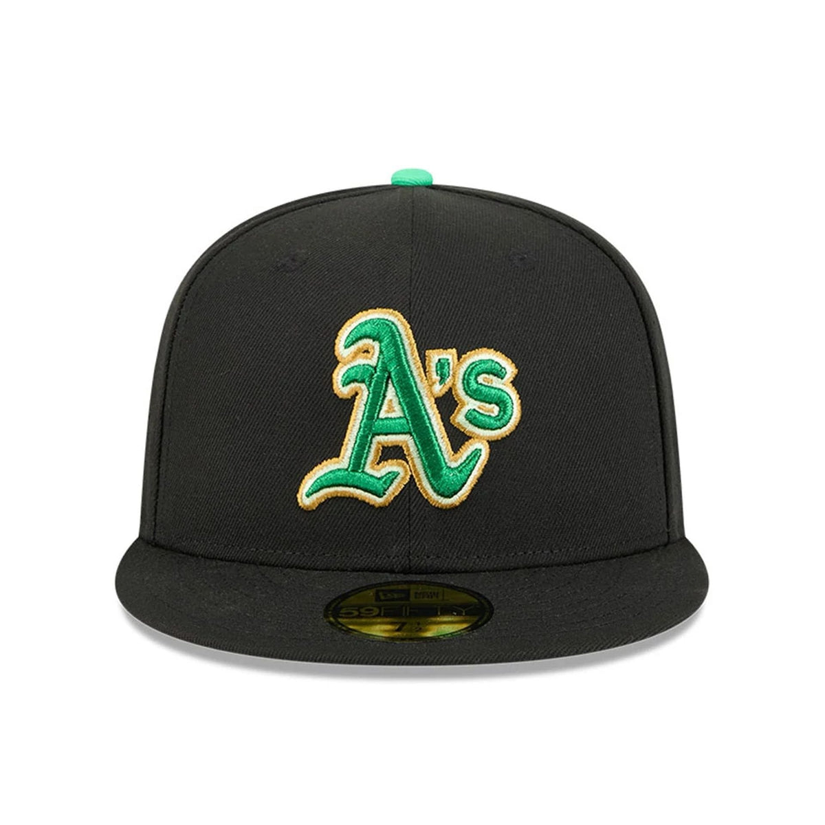 Athletics MLB Saint Patrick's Day Black 59FIFTY Fitted Cap-kentox