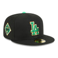 LA Dodgers MLB Saint Patrick's Day Black 59FIFTY Fitted Cap-kentox