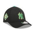 Yankees MLB Saint Patrick's Day Black 39THIRTY M-Crown A-Frame Stretch Fit Cap-kentox