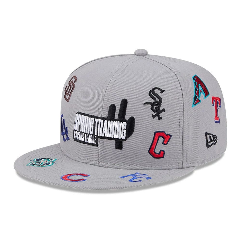 Cactus League Logo MLB Scattered Grey 9FIFTY Snapback Adjustable Cap-kentox