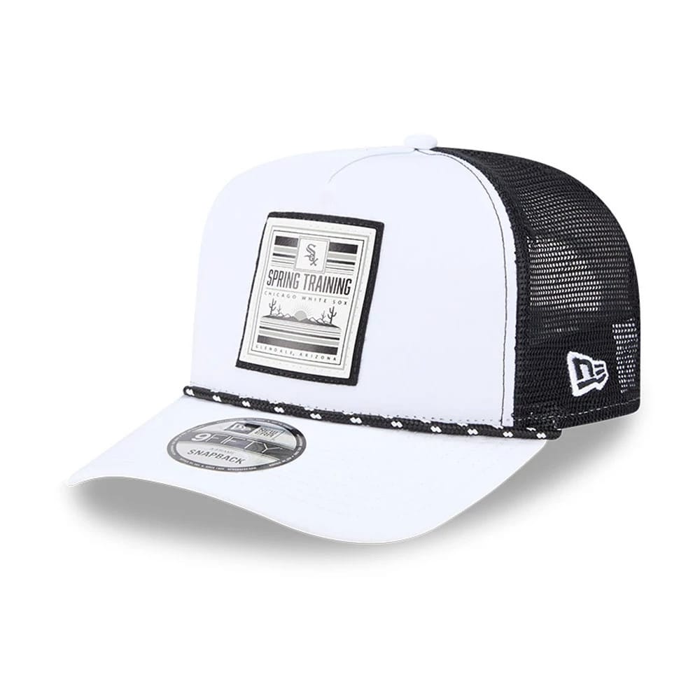 Chicago White Sox MLB Lines Black 9FIFTY A-Frame Snapback Adjustable Cap-kentox