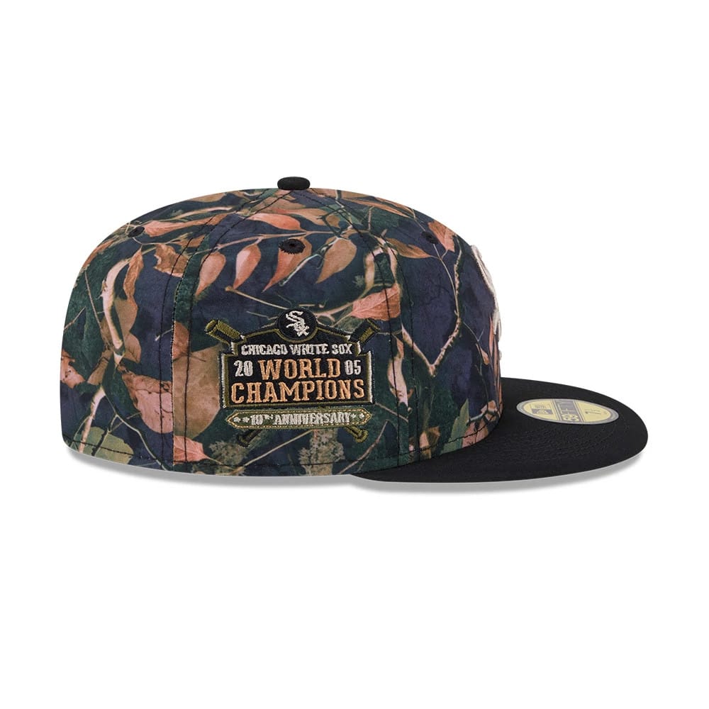 Chicago White Sox MLB Leaves Black 59FIFTY Fitted Cap-kentox