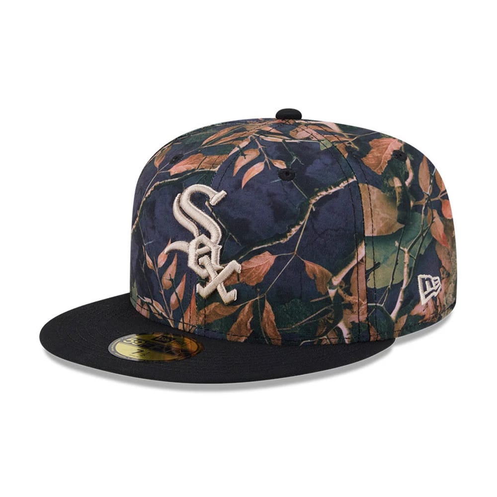 Chicago White Sox MLB Leaves Black 59FIFTY Fitted Cap-kentox