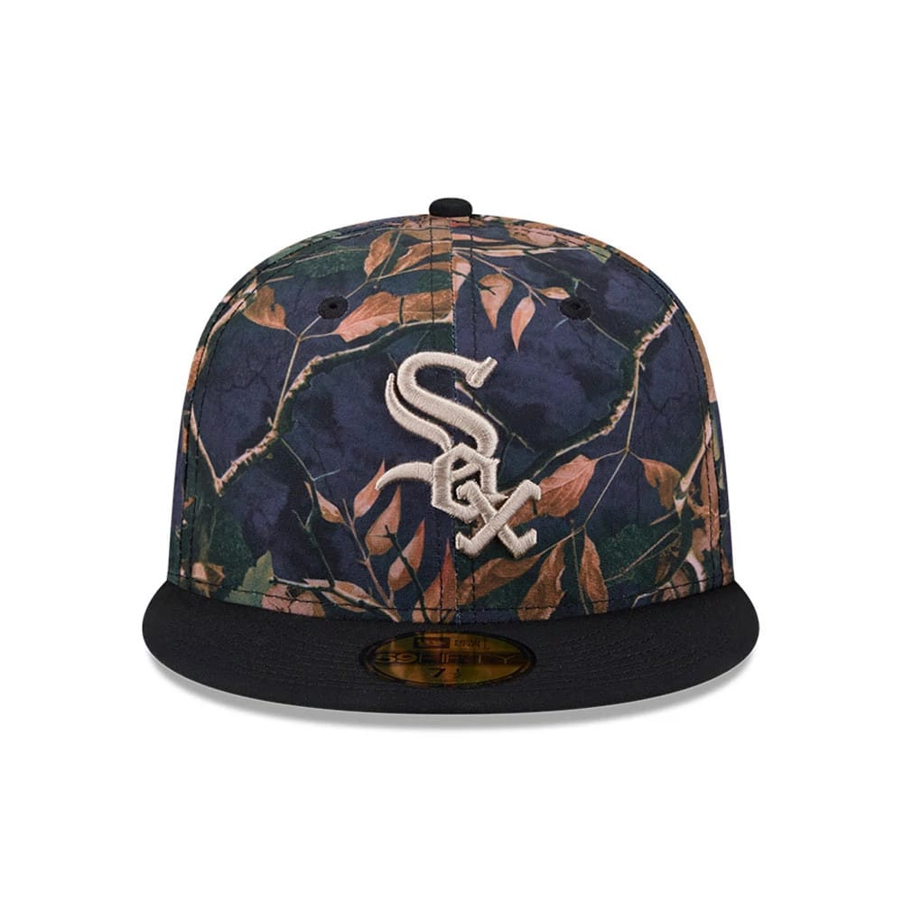 Chicago White Sox MLB Leaves Black 59FIFTY Fitted Cap-kentox