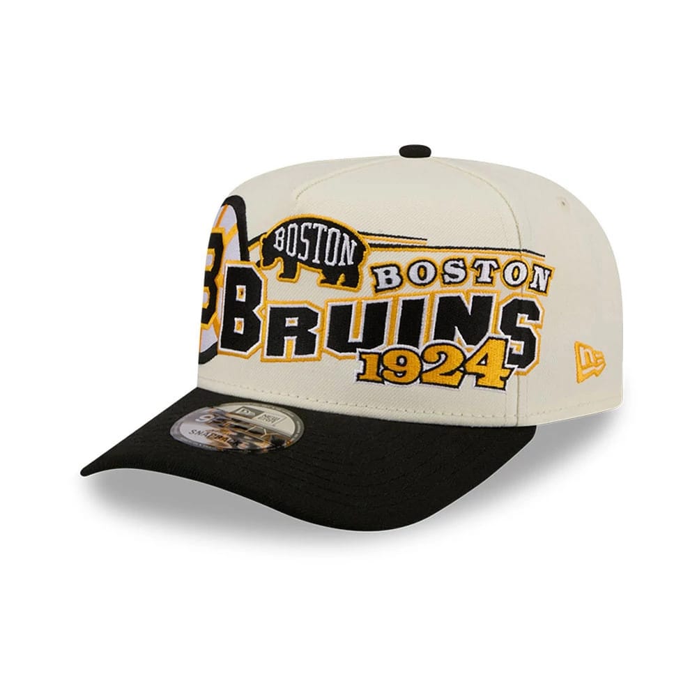 Boston Bruins NHL Classic White 9FIFTY A-Frame Snapback Adjustable Cap-kentox