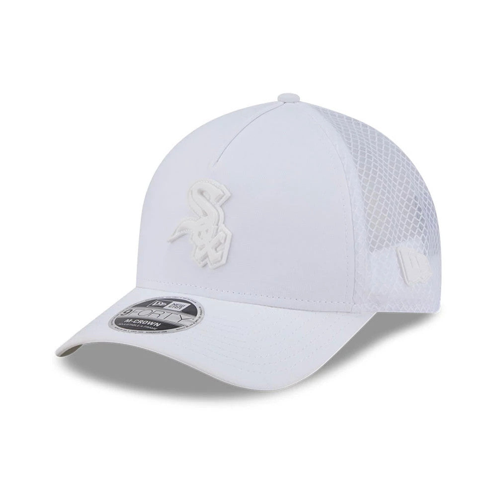 Chicago White Sox MLB Badged White 9FORTY M-Crown A-Frame Trucker Cap-kentox