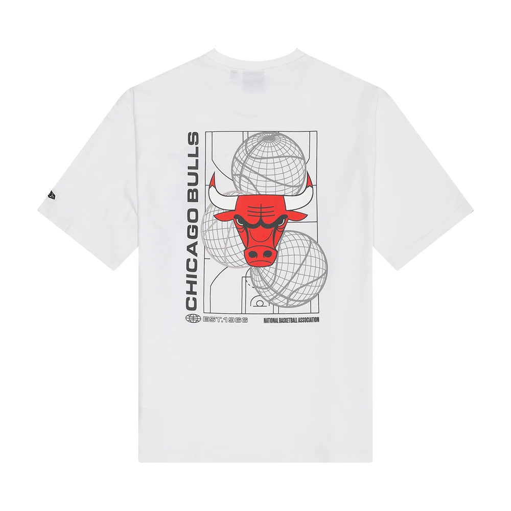 Chicago Bulls NBA Basketball Graphic White Oversized T-Shirt-kentox