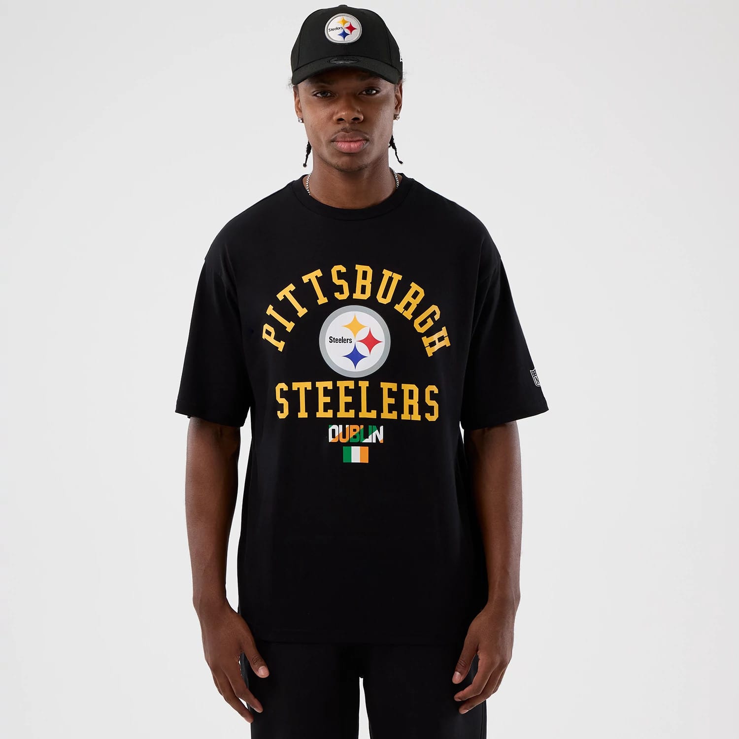 Pittsburgh Steelers NFL International Series Games Black Oversized T-Shirt-kentox