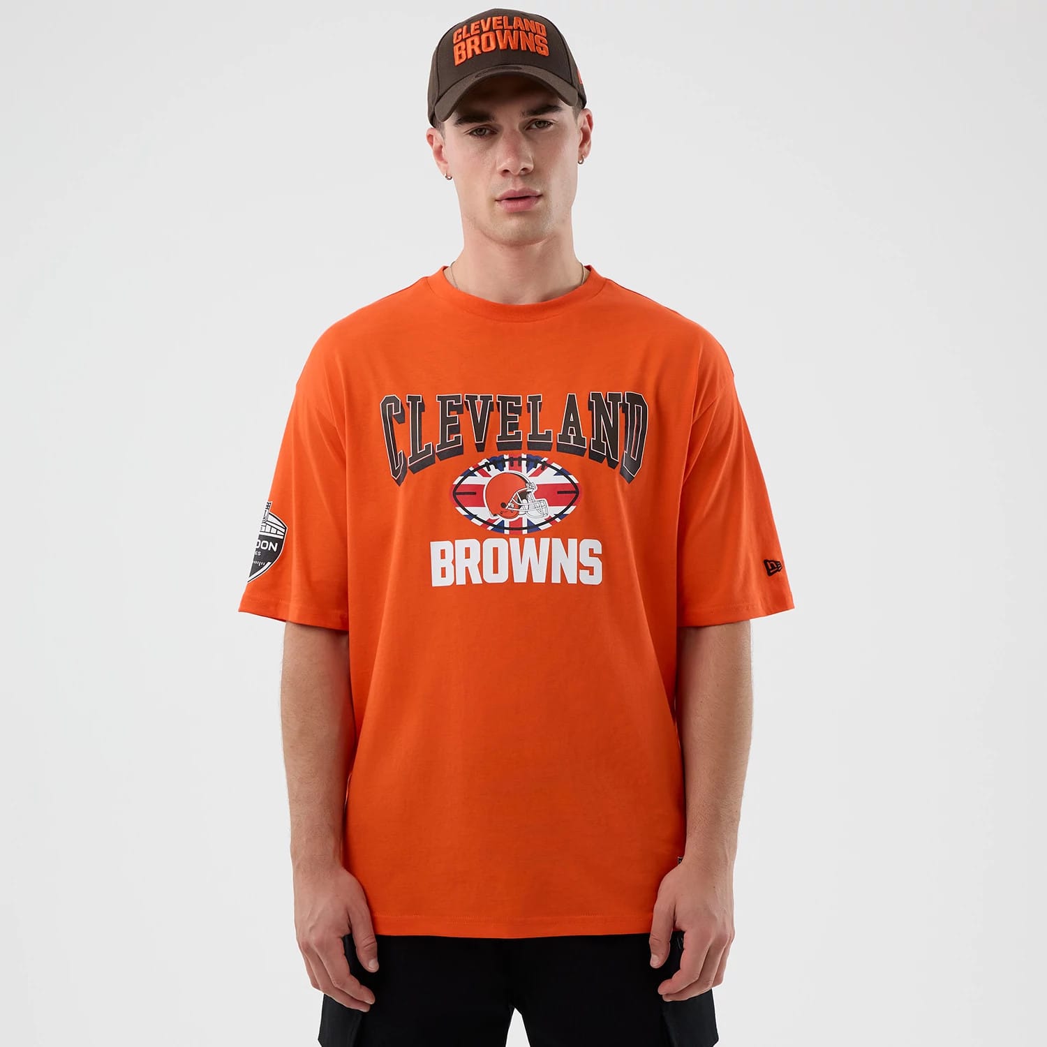 Cleveland Browns NFL International Series Games Orange Oversized T-Shirt-kentox