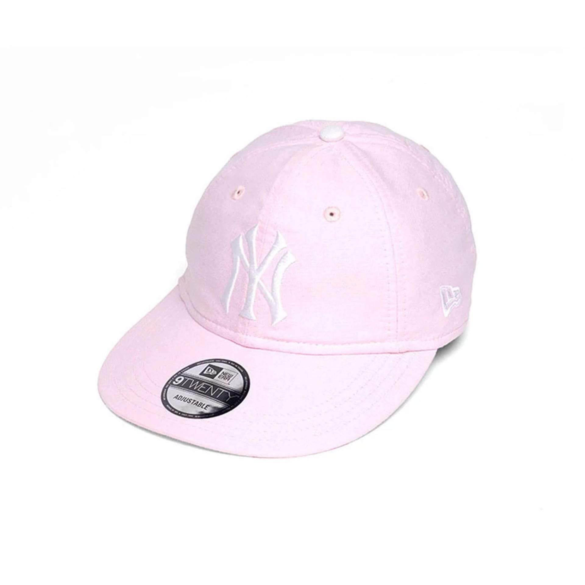 New York Yankees MLB Oxford Pastel Pink 9TWENTY Long Visor Adjustable Cap-kentox