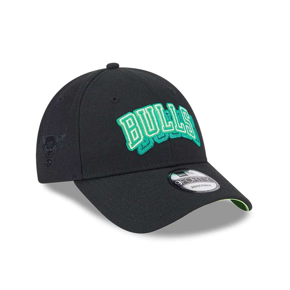 Chicago Bulls NBA Neon Black 9FORTY Adjustable Cap-kentox