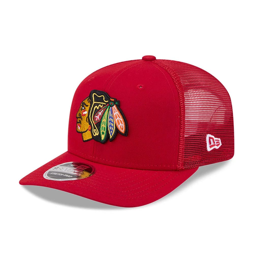 Chicago Blackhawks NHL Evergreen Red 9SEVENTY Stretch Snap Adjustable Cap-kentox