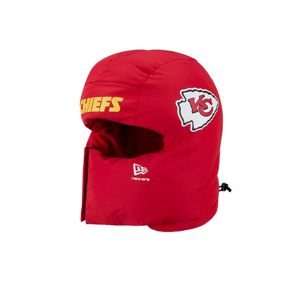 Kansas City Chiefs NFL Puffer Helmet Red Trapper Hat-kentox