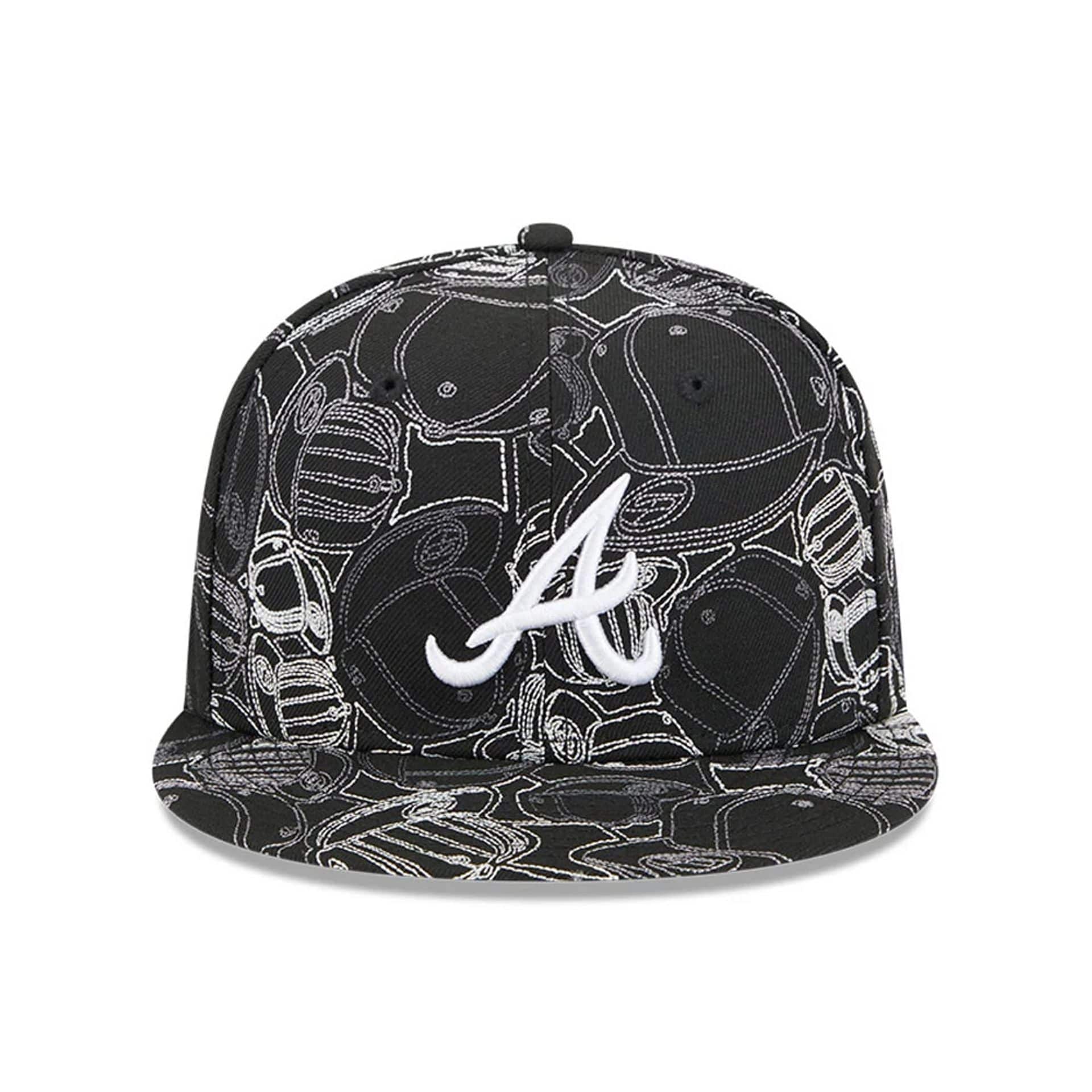 Atlanta Braves MLB Cap Scramble Black 59FIFTY Fitted Cap-kentox
