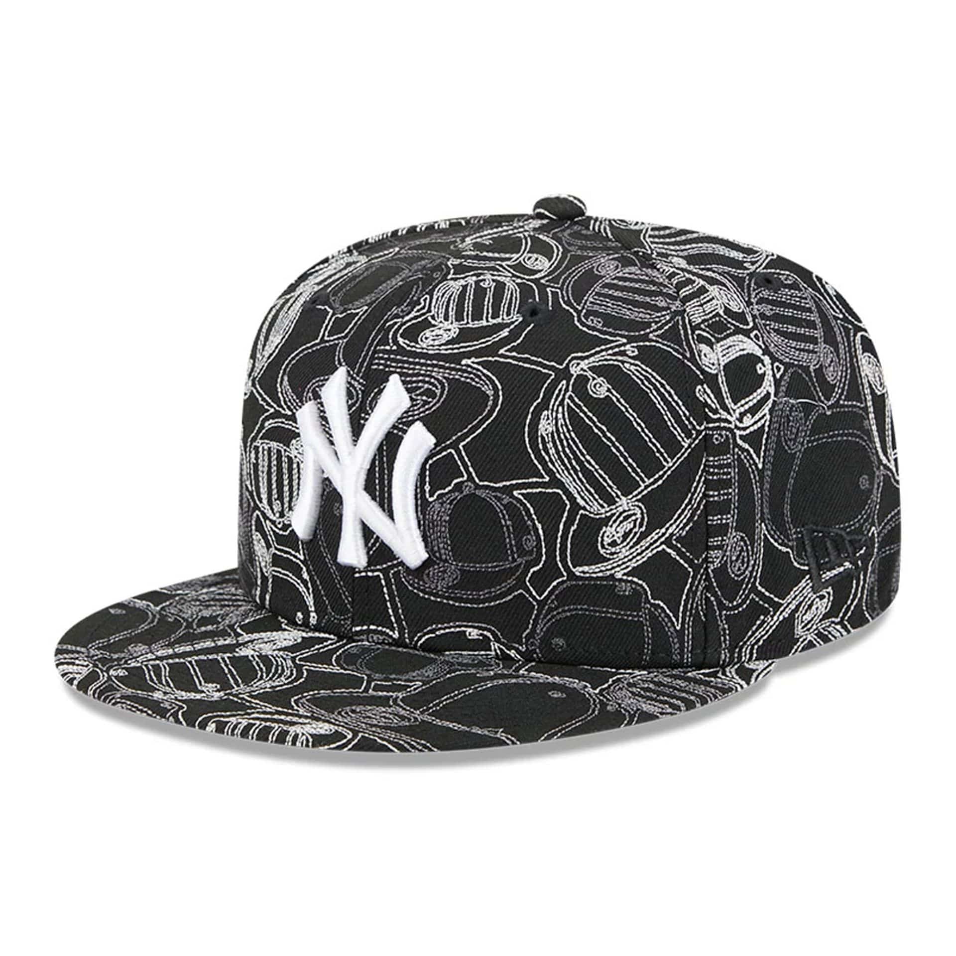 New York Yankees MLB Cap Scramble Black 59FIFTY Fitted Cap-kentox
