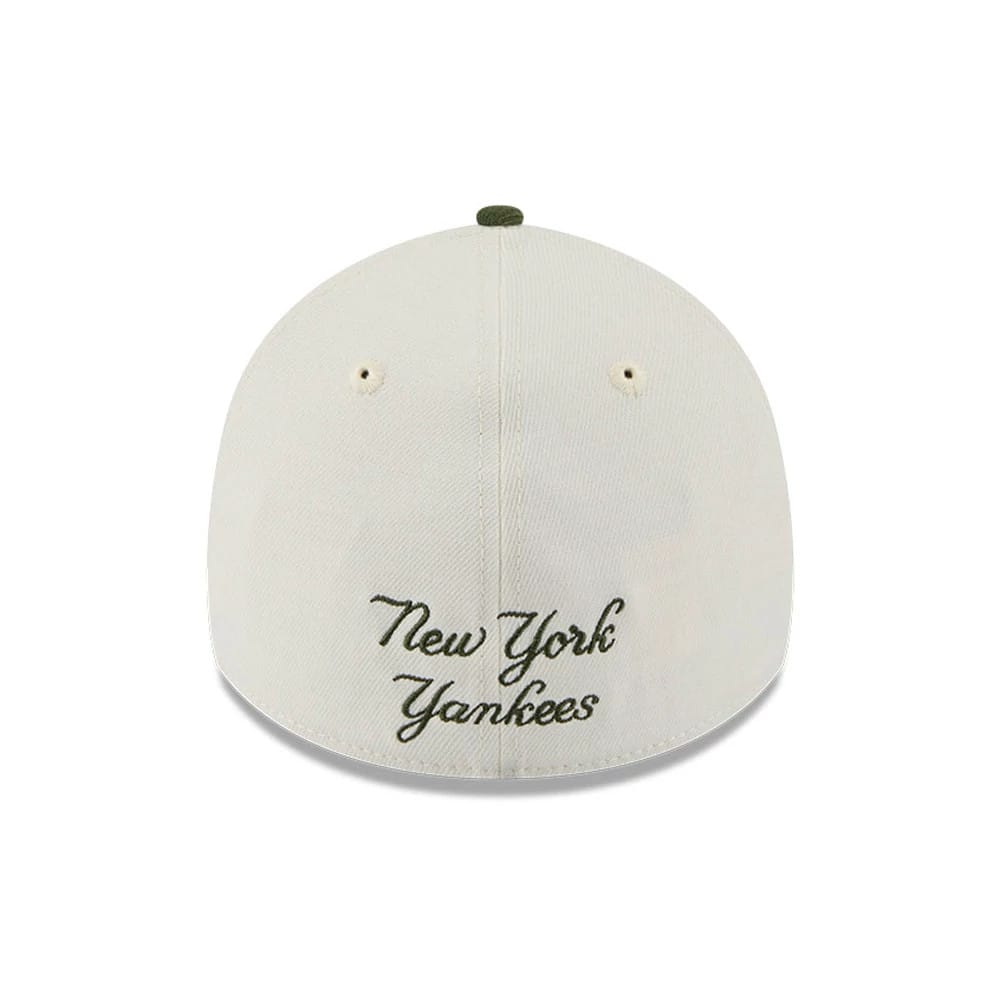 New York Yankees MLB Chrome Cream 39THIRTY A-Frame Stretch Fit Cap-kentox