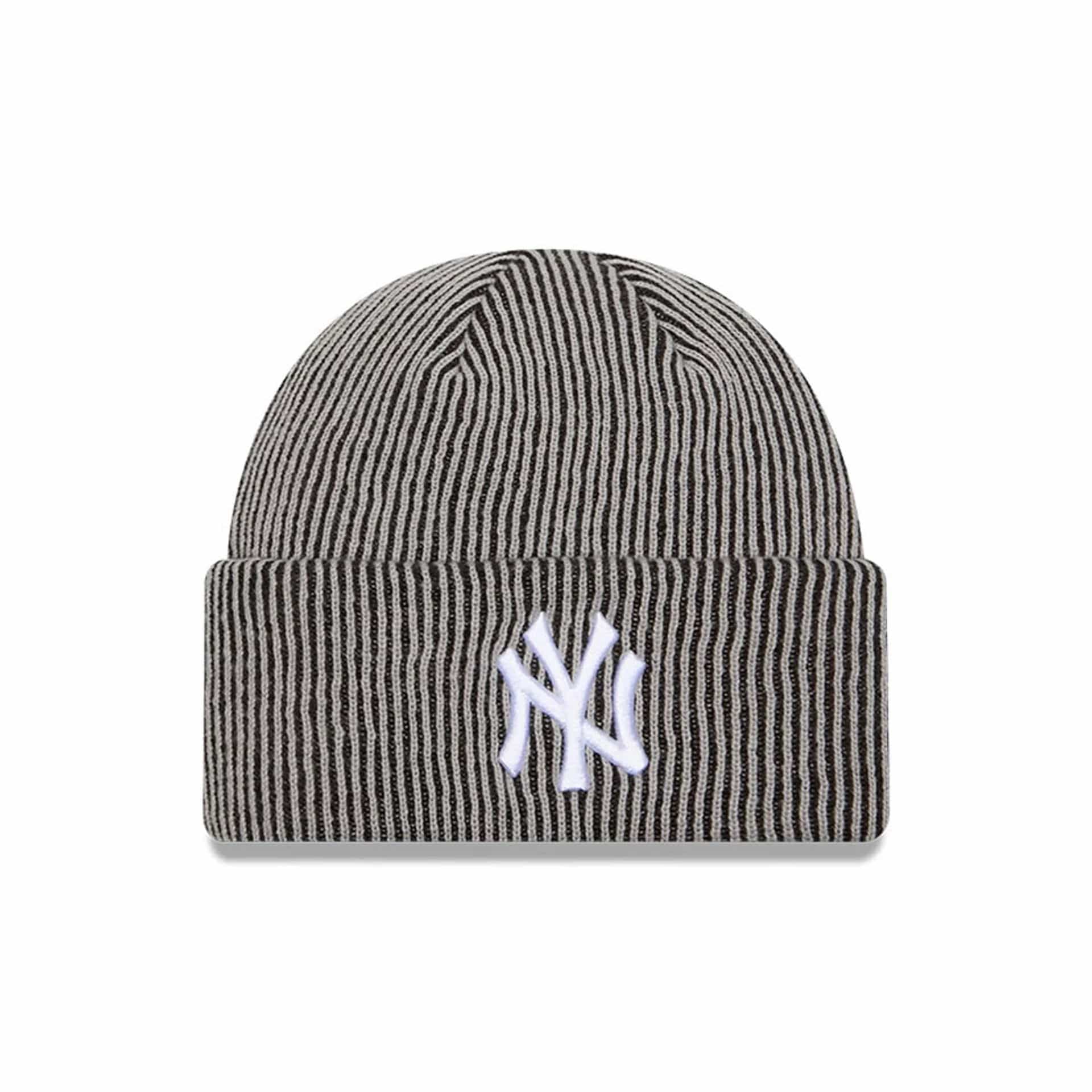 New York Yankees MLB Rib Grey Cuff Knit Beanie Hat-kentox