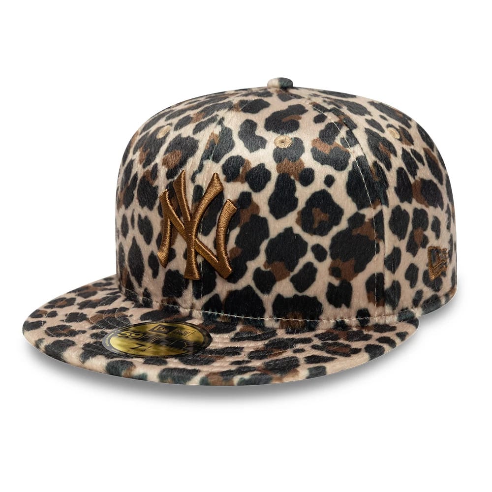 New York Yankees Animal Print Leopard Black 59FIFTY Fitted Cap-kentox