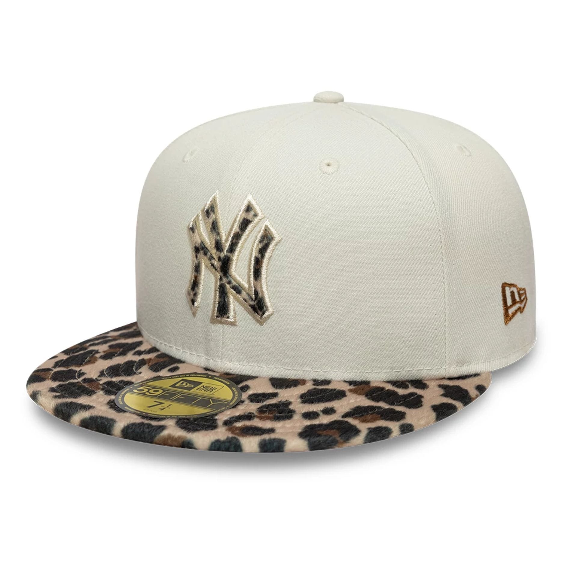 New York Yankees Animal Print Leopard Beige 59FIFTY Fitted Cap-kentox