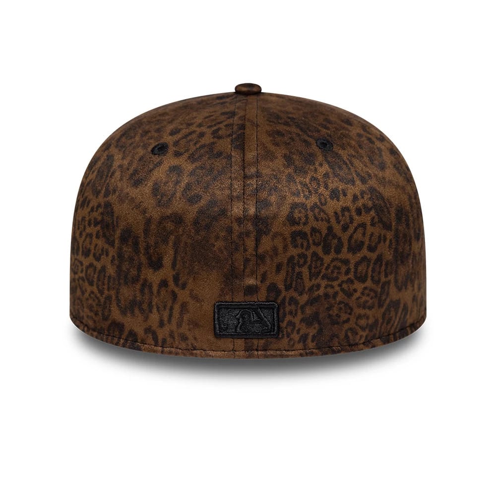 Atlanta Braves MLB Leopard Black 59FIFTY Fitted Cap-kentox