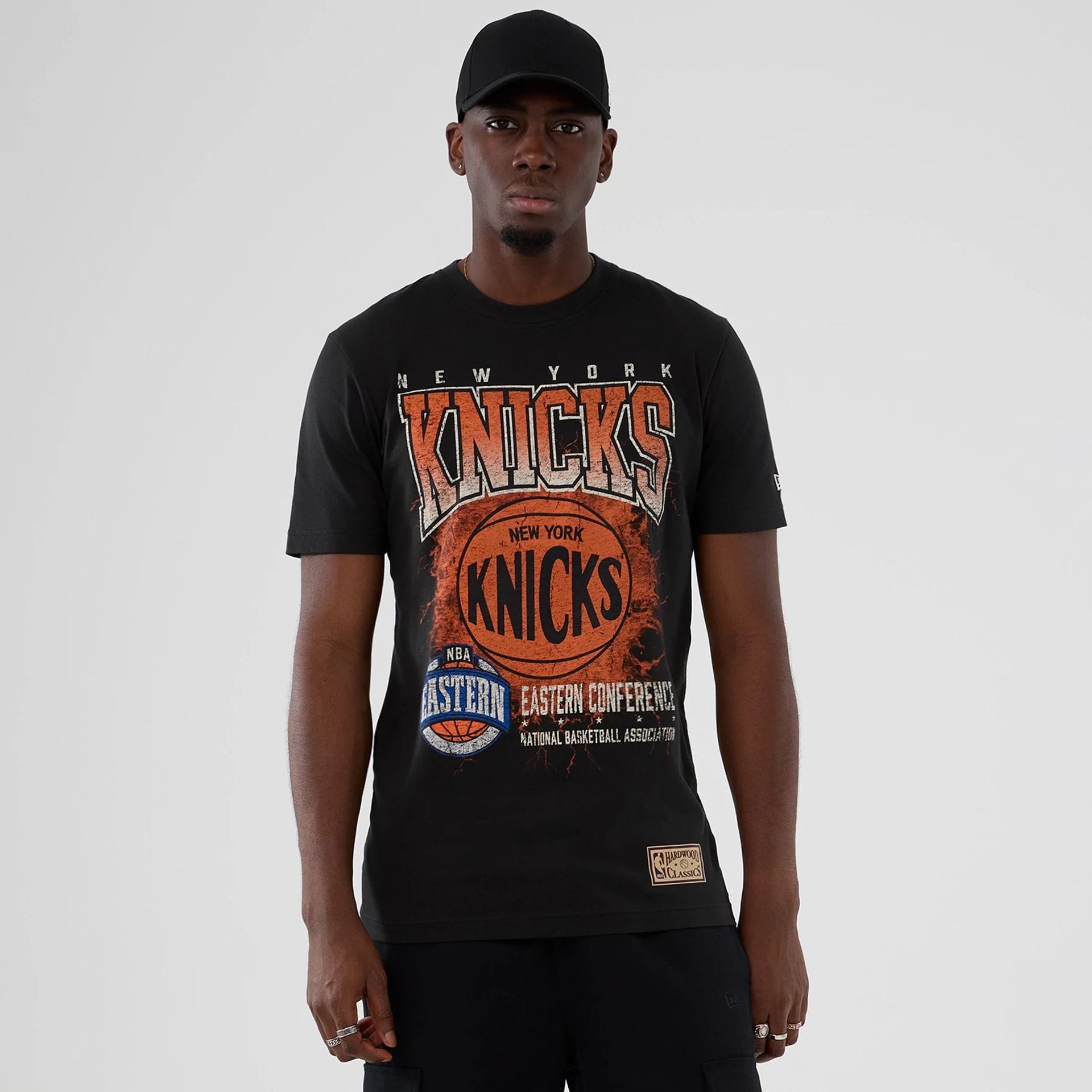 New York Knicks NBA Hardwood Classic Black T-Shirt-kentox