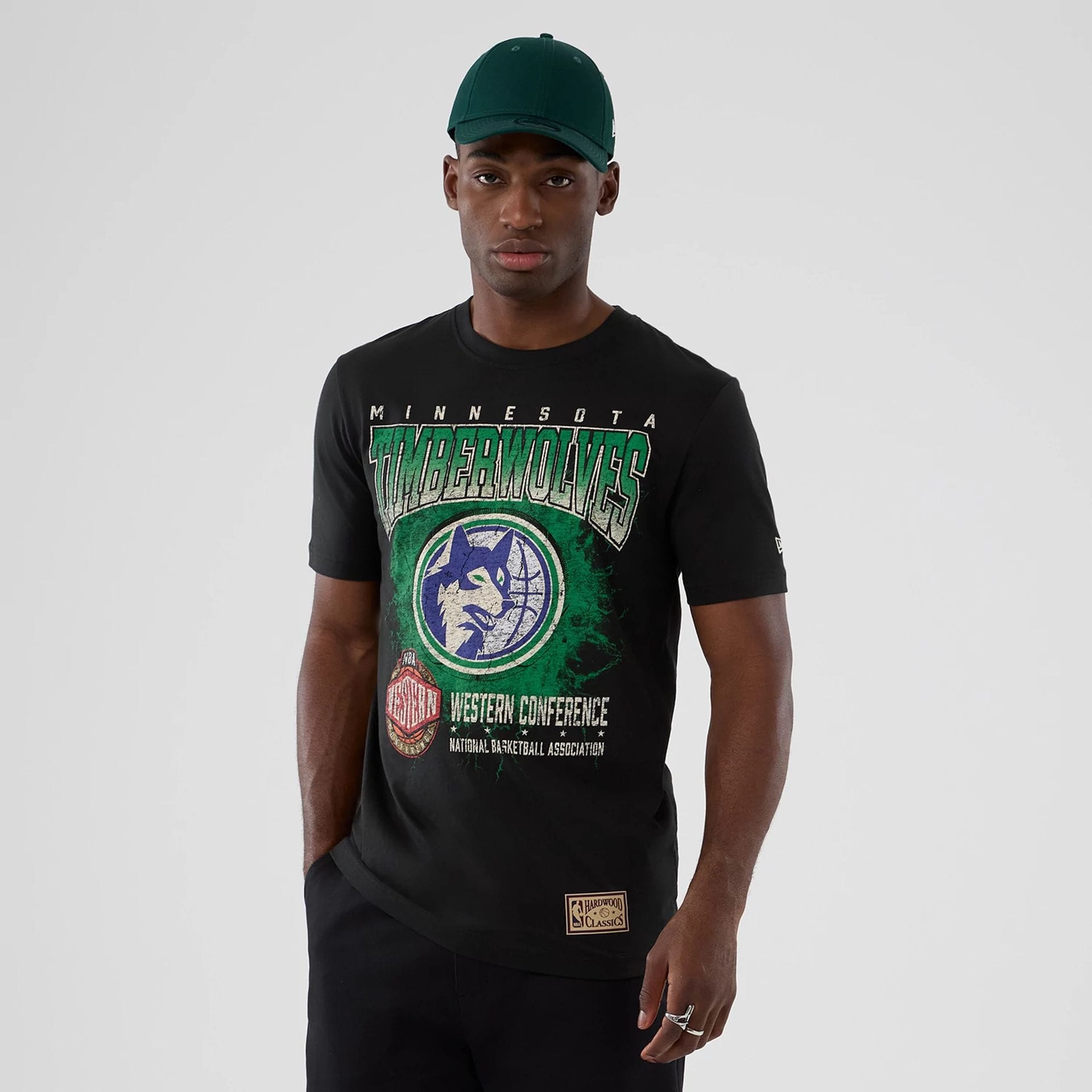 Minnesota Timberwolves NBA Hardwood Classic Black T-Shirt-kentox