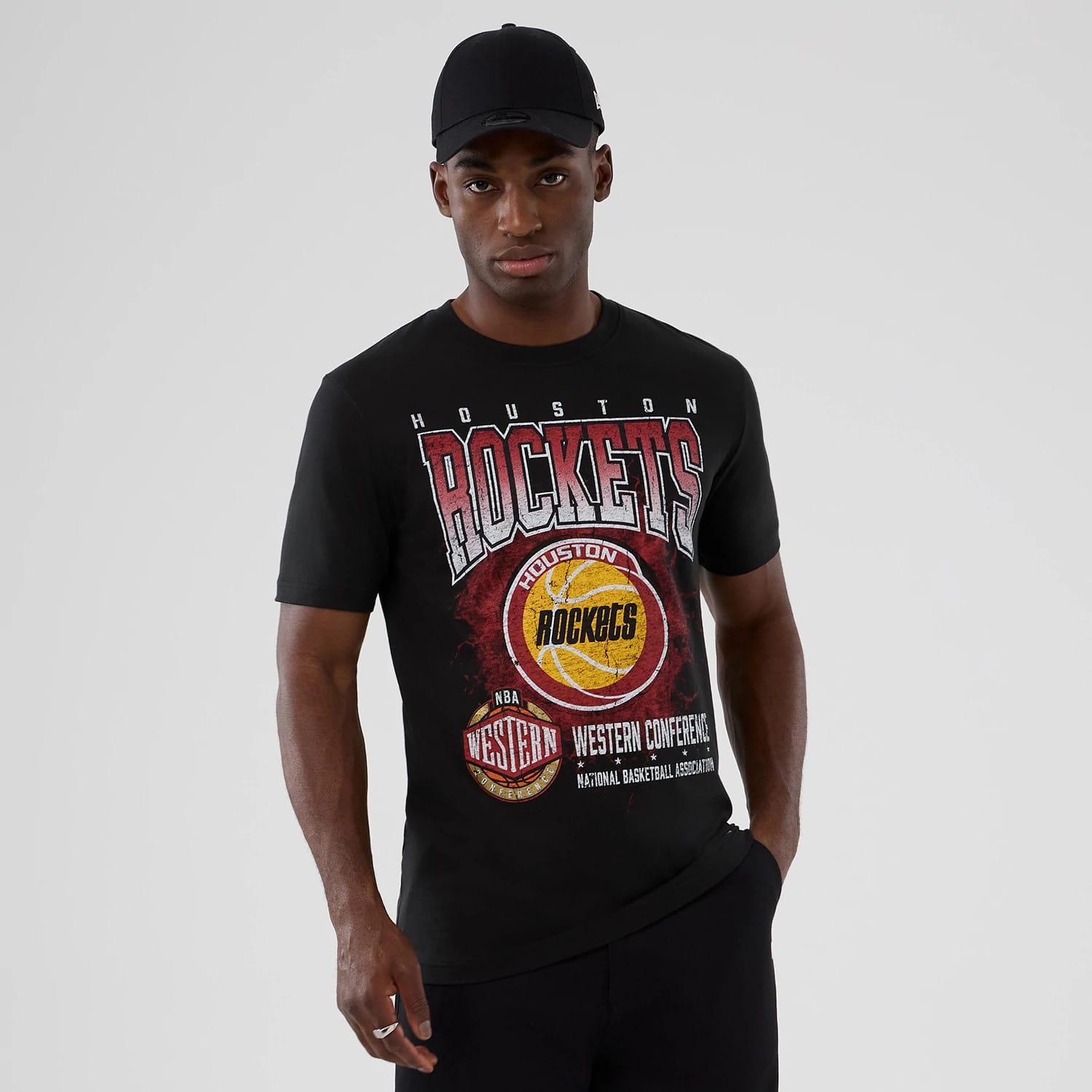 Houston Rockets NBA Hardwood Classic Black T-Shirt-kentox