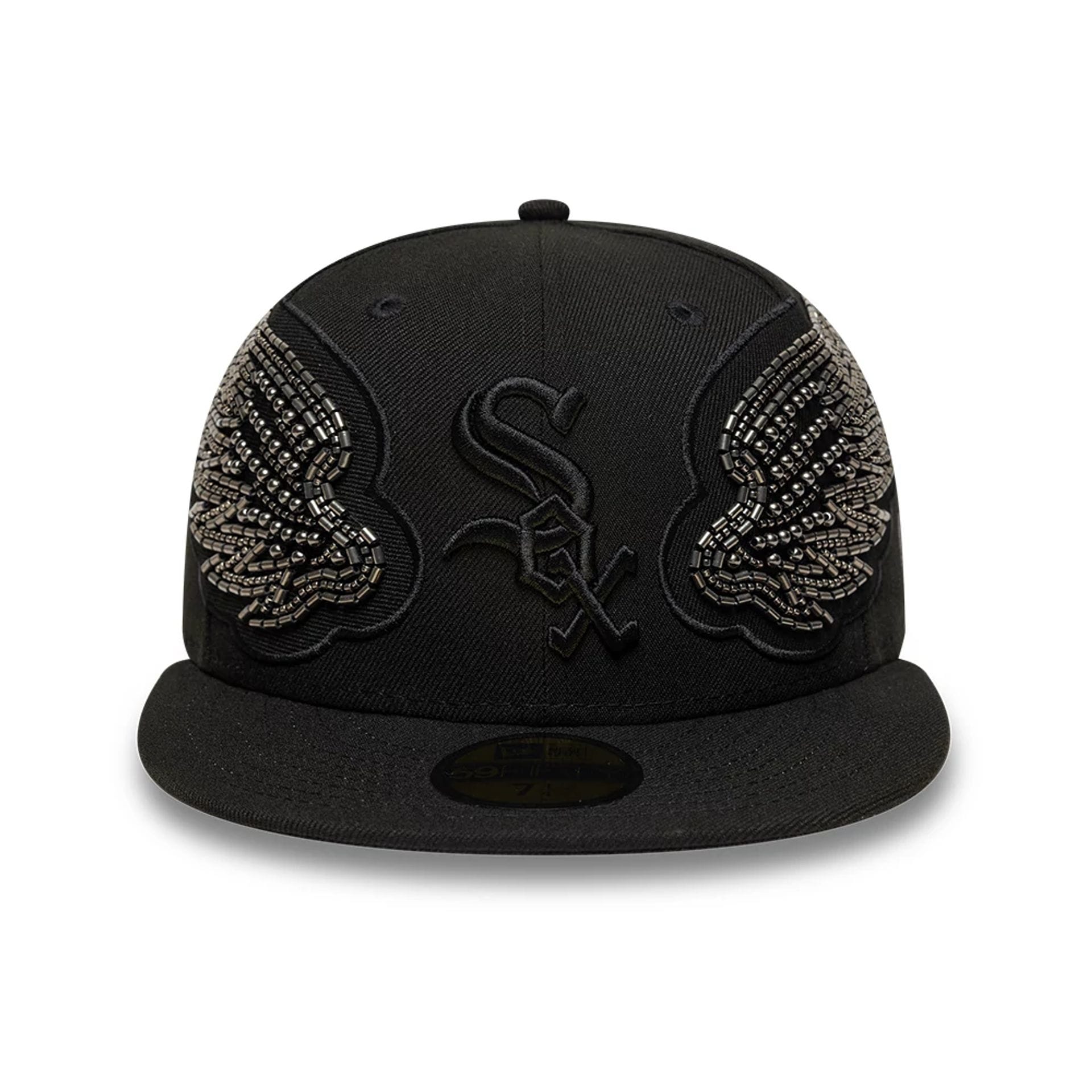 Chicago White Sox MLB Beaded Wings Black 59FIFTY Fitted Cap-kentox