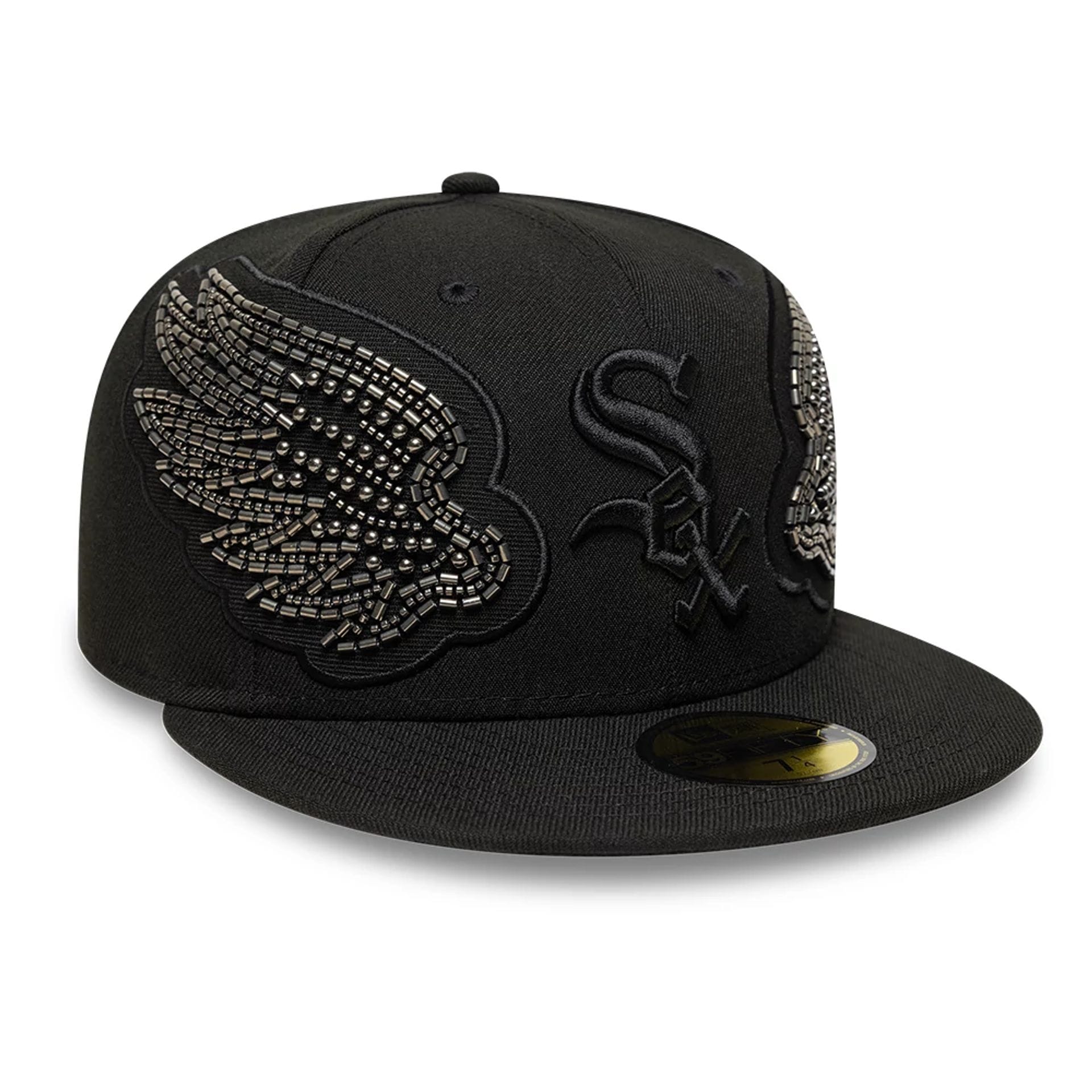 Chicago White Sox MLB Beaded Wings Black 59FIFTY Fitted Cap-kentox