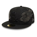 Chicago White Sox MLB Beaded Wings Black 59FIFTY Fitted Cap-kentox