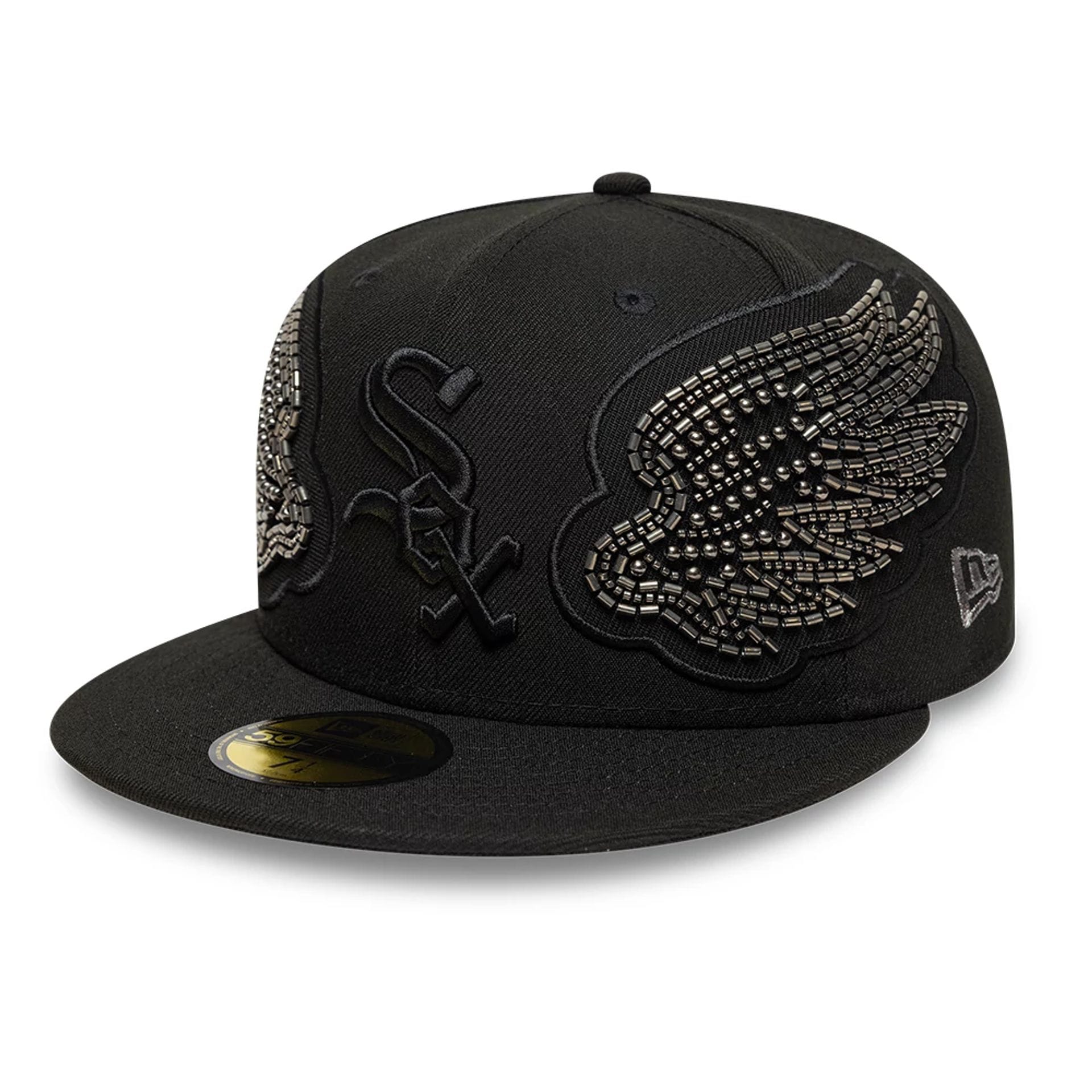 Chicago White Sox MLB Beaded Wings Black 59FIFTY Fitted Cap-kentox