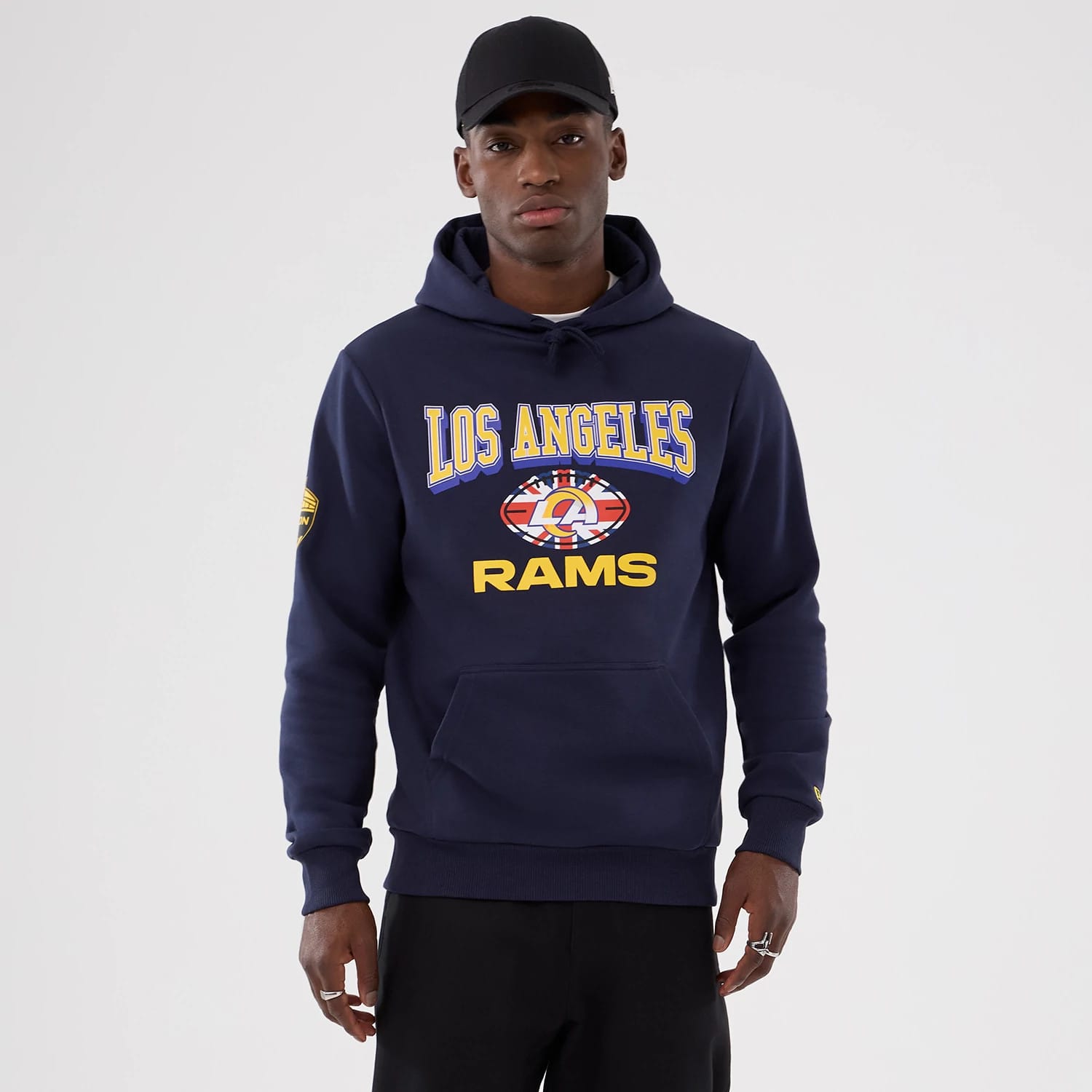 LA Rams NFL International Series Games 2025 Navy Pullover Hoodie-kentox