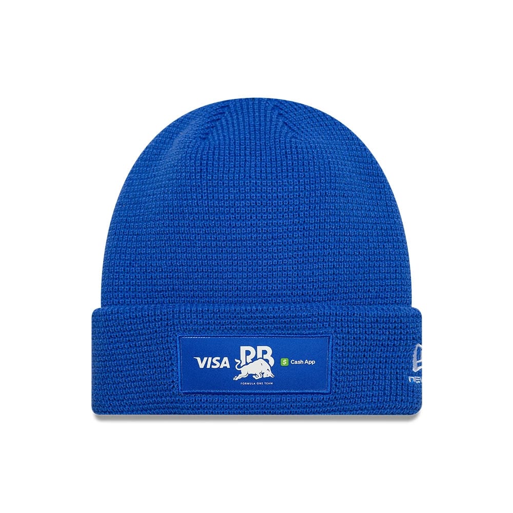 Visa Cash App Racing Bulls Team Waffle Bright Blue Cuff Knit Beanie Hat-kentox