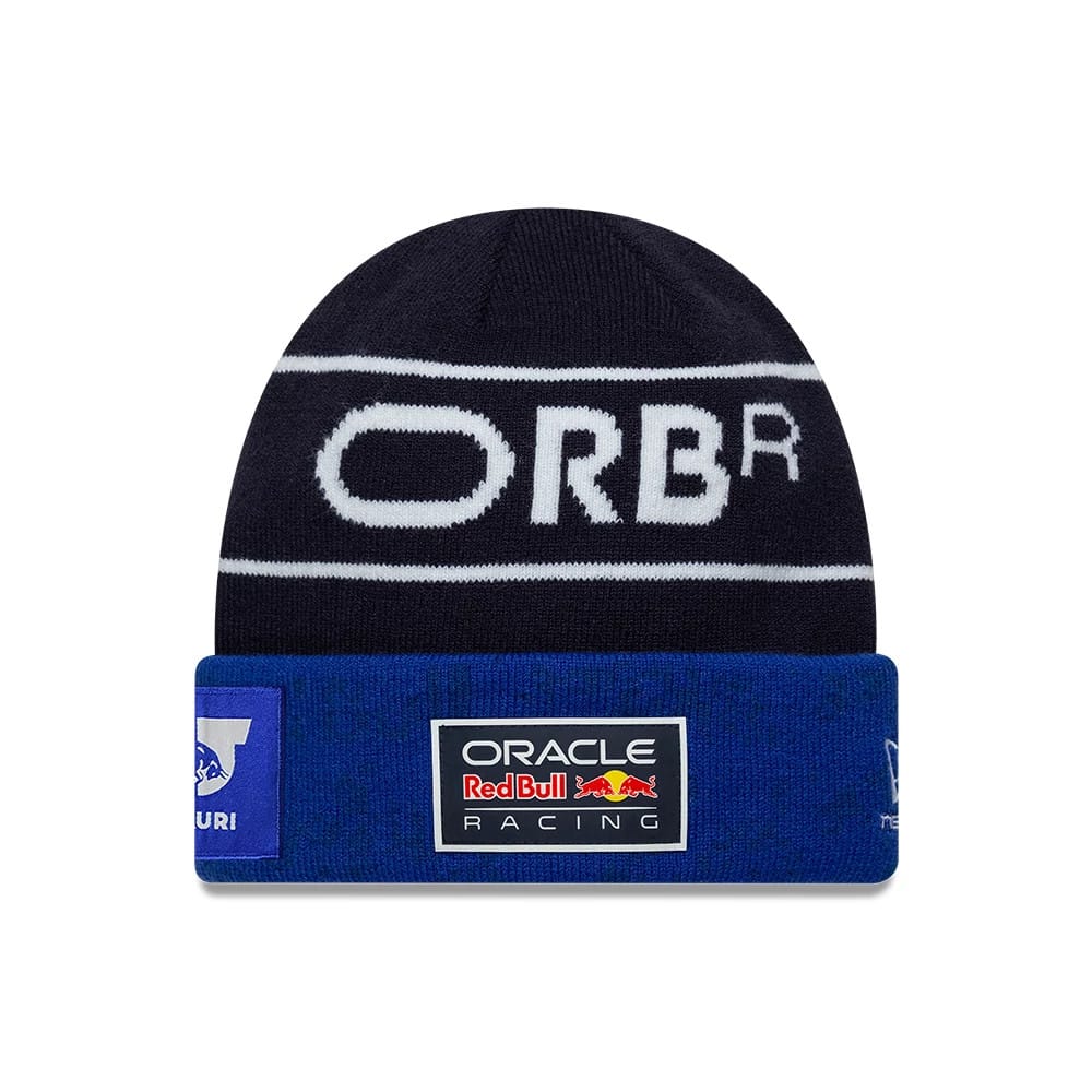 Red Bull Racing Replica Max Verstappen Dark Blue Cuff Knit Beanie Hat-kentox