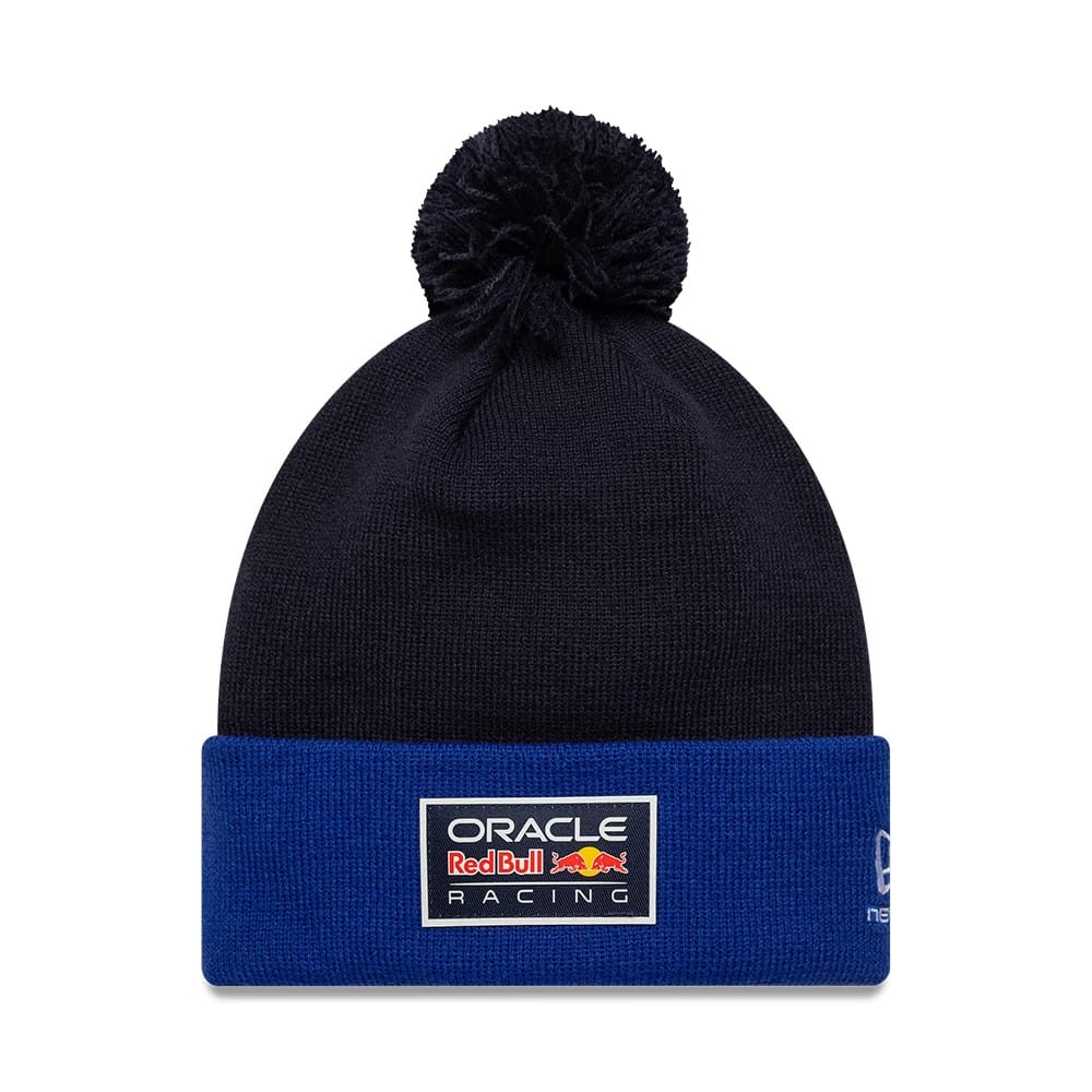 Red Bull Racing Essential Dark Blue Bobble Knit Beanie Hat-kentox