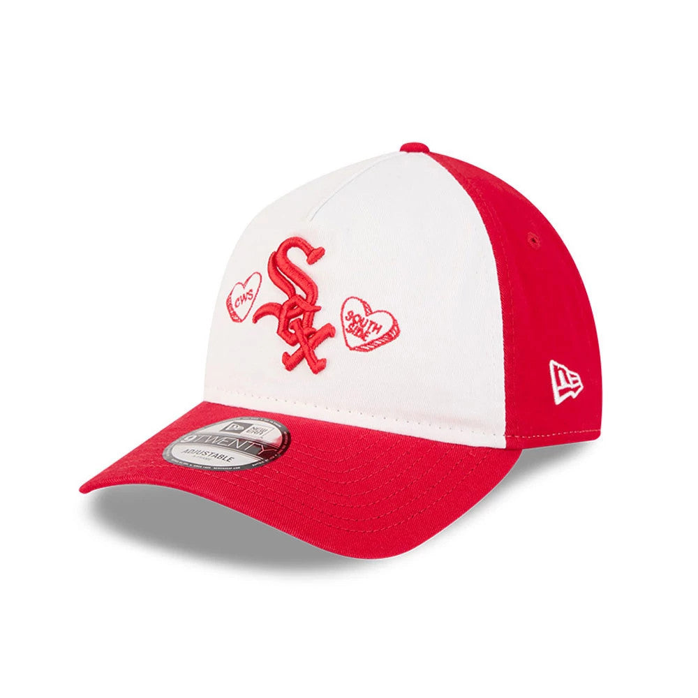 Chicago White Sox MLB Conversation Hearts Red 9TWENTY A-Frame Adjustable Cap-kentox