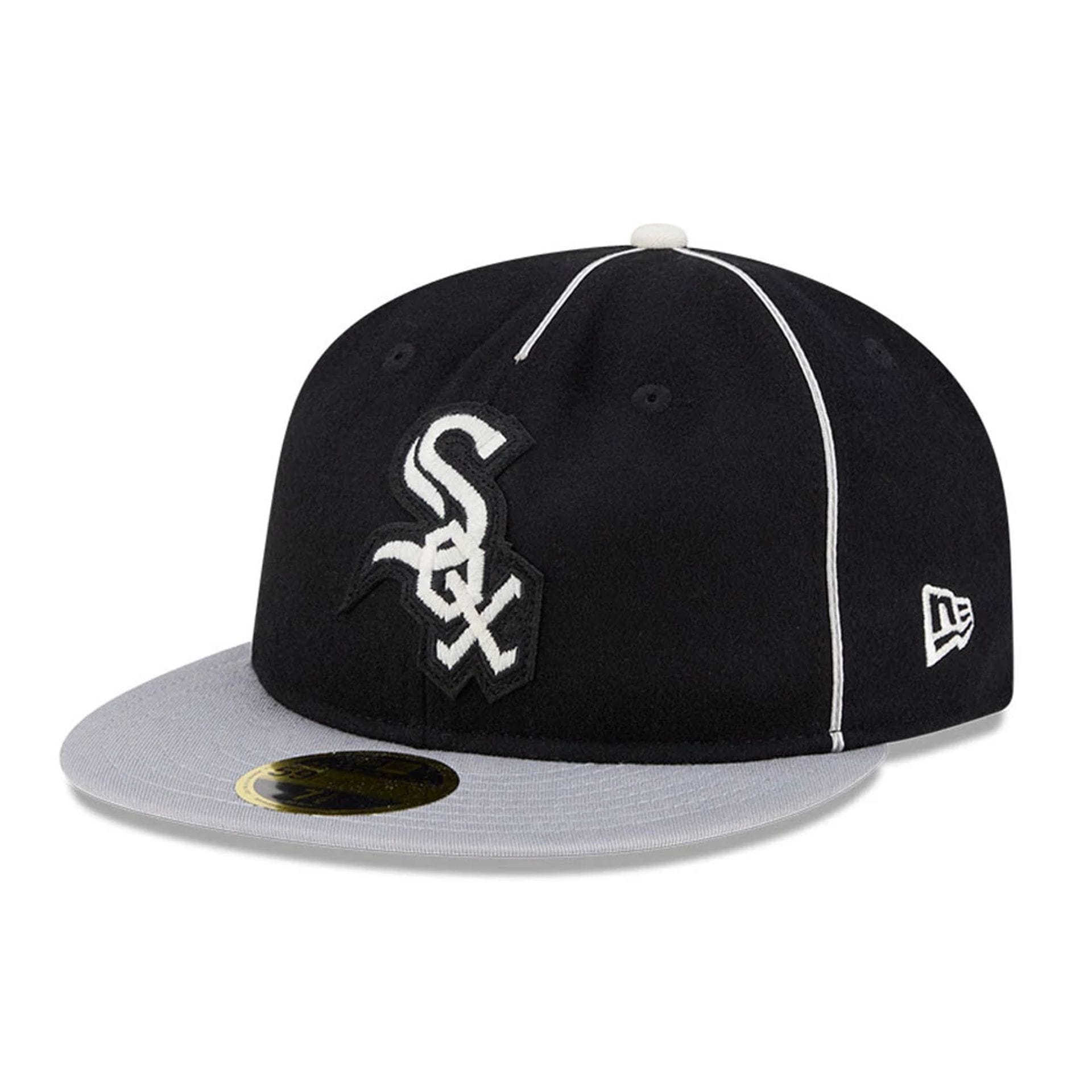 Chicago White Sox MLB Felt Logo Black Retro Crown 59FIFTY Fitted Cap-kentox