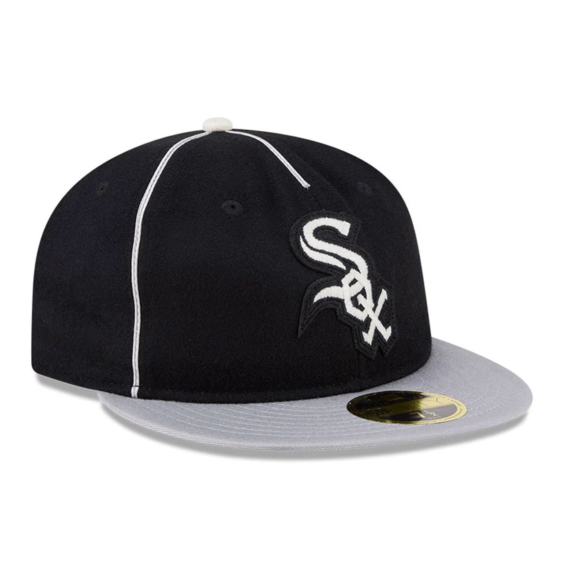Chicago White Sox MLB Felt Logo Black Retro Crown 59FIFTY Fitted Cap-kentox