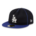 LA Dodgers MLB Felt Logo Dark Blue Retro Crown 59FIFTY Fitted Cap-kentox
